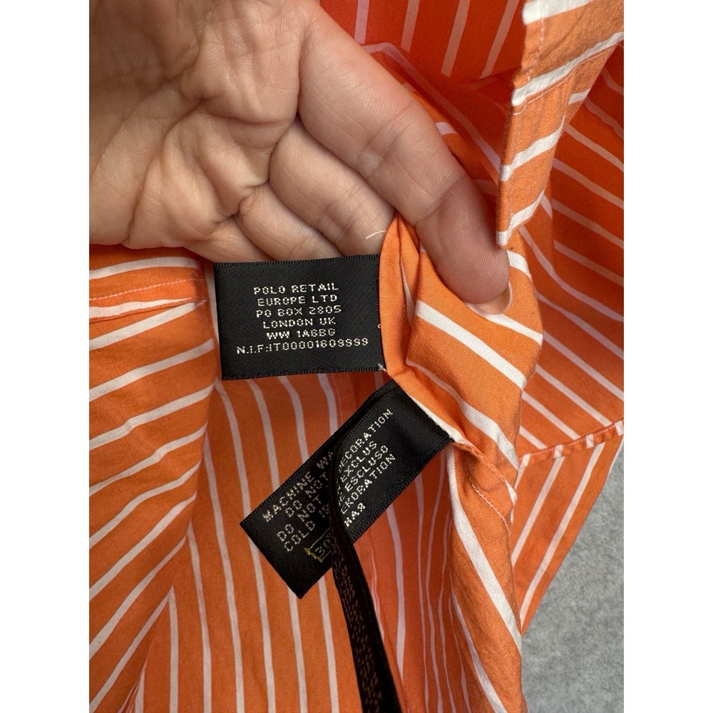 Ralph Lauren Black Label Striped Button-Up Shirt Big Pony Sz 2 Cotton Stretch - Picture 9 of 16